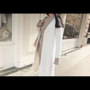 White Trench Coat/ Blazer with Pearls